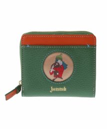 Jocomomola(ホコモモラ)/ワンポイントモチーフ二つ折り財布/グリーン