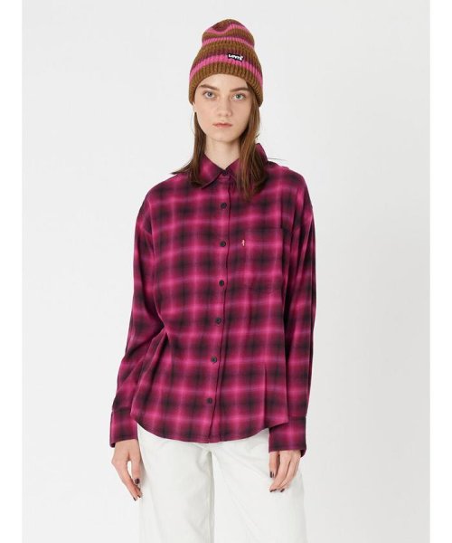 Levi's(リーバイス)/NOLA オーバーサイズシャツ レッド LUCINDA PLAID/REDS