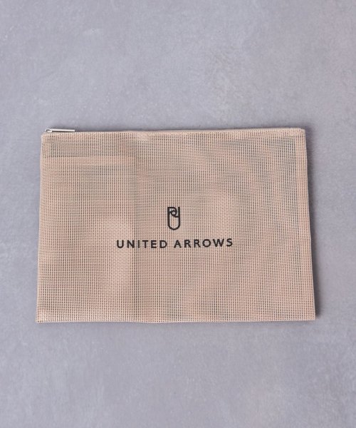 UNITED ARROWS(ユナイテッドアローズ)/ロゴ メッシュ フラットポーチ/BEIGE