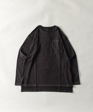 Nylaus/ピーチスキン加工 配色ステッチ ポケット付き ロングスリーブTシャツ/505630747