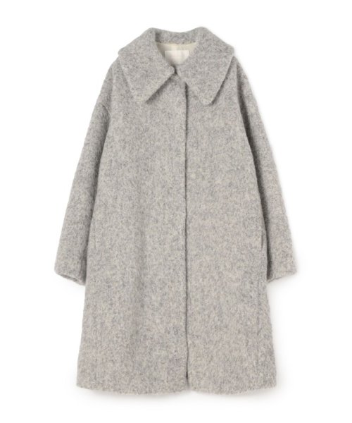 ウールアルパカバルキー ステンカラーコクーンコート 