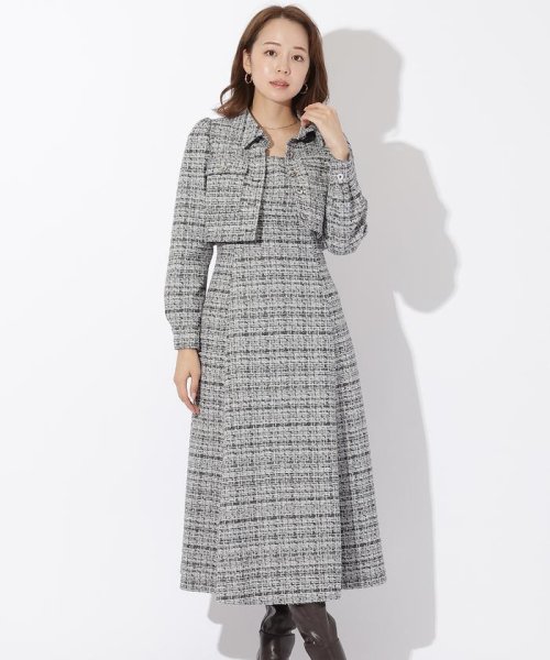 セール】カットラメツイードセットワンピース(505631567) | アンド  