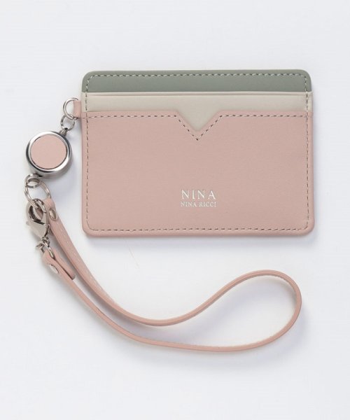  NINA NINA RICCI(ニナ・ニナ　リッチ)/リール付きパスケース【タングラムパース】/ピンク