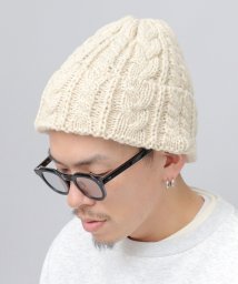 Besiquenti(ベーシックエンチ)/ウールミックス ケーブル編み ニットワッチ ニット帽 ニットキャップ /オフホワイト