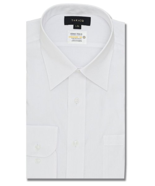 TAKA-Q(タカキュー)/形態安定 吸水速乾 スタンダードフィット レギュラーカラー 長袖 シャツ メンズ ワイシャツ ビジネス yシャツ 速乾 ノーアイロン 形態安定/ホワイト