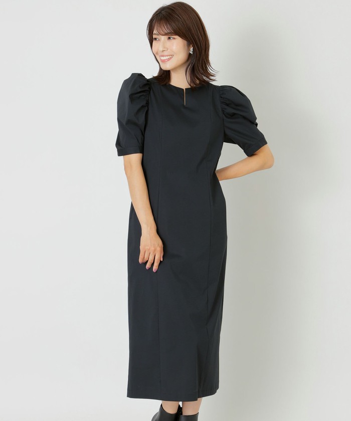 TO BE CHICワンピース トゥービーシック TO BE CHIC ニットワンピース ビジュー衿付き