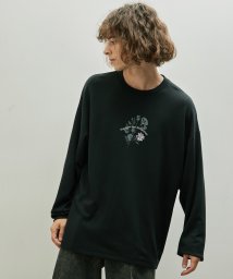 JUNRed(ジュンレッド)/フラワー刺繍ロングスリーブTシャツ/ブラック（01）