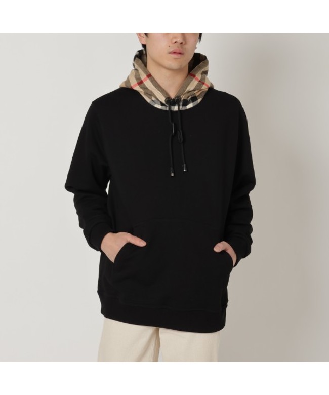 バーバリー パーカー フーディー ブラック ベージュ メンズ BURBERRY 8058117 A1189