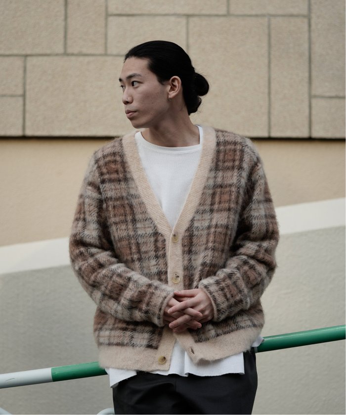 セール】【JIEDA / ジエダ】MOHAIR CHECKED CARDIGAN(505634503