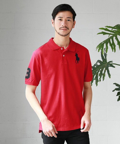 THE CASUAL(ザ　カジュアル)/POLO RALPHLAUREN ラルフローレン BASIC MESH BOYS BIGPONY POLO ビッグポニー ポロシャツ/レッド