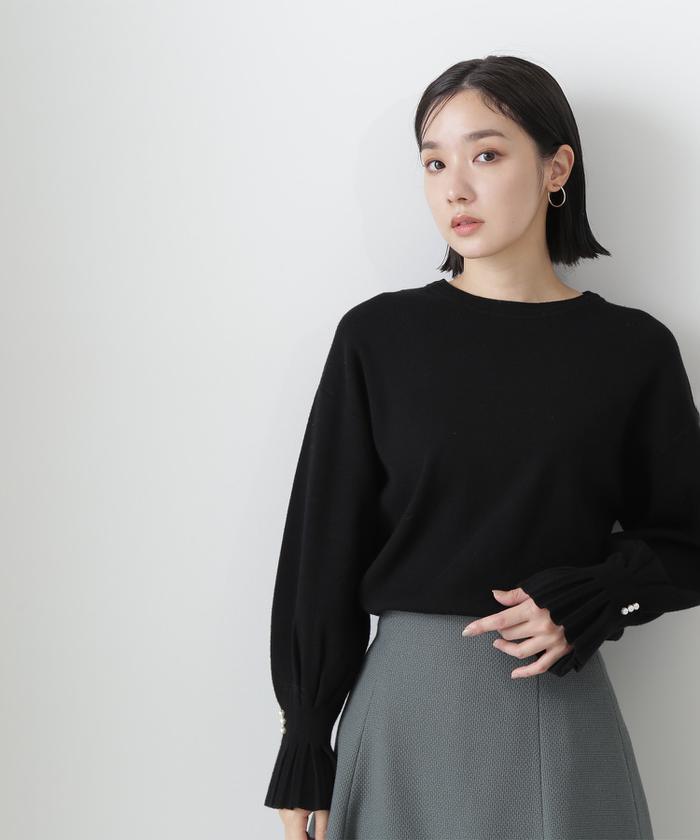 662ロペ華やかマゼンダピンク上質ウール100％ゆったりニット38M