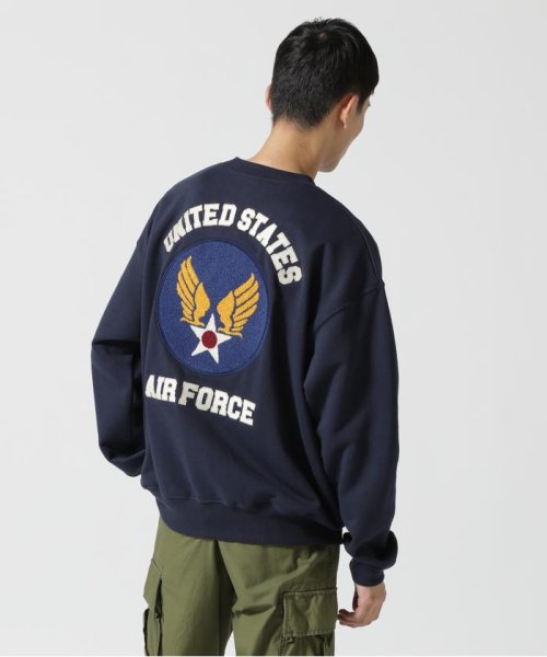 AVIREX(AVIREX)/《WEB&DEPOT限定》SAGARA AIRFORCE CREWNECK SWEAT / サガラ エアフォース クルーネック スウェット/ネイビー