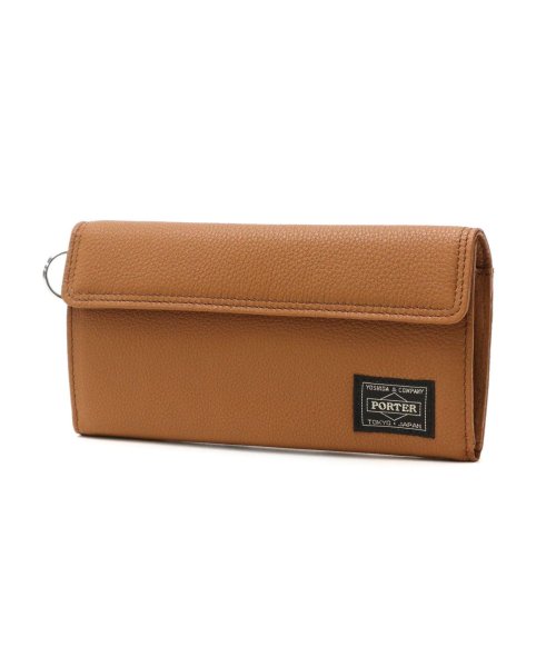 PORTER(ポーター)/ポーター カーム ロングウォレット 041－03120 長財布 吉田カバン PORTER CALM LONG WALLET 財布 本革 レザー かぶせ 日本製/キャメル