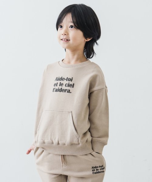 THE SHOP TK（KID）(ザ　ショップ　ティーケー（キッズ）)/【110－150】ロゴプリントプルオーバー/ベージュ（052）