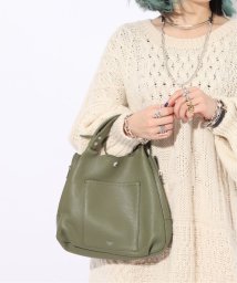 ENSEMBLE(アンサンブル)/【blancle/ ブランクレ】S.LETHER TRIANGLE TOTE/グリーン
