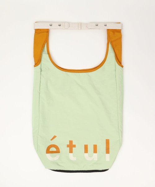 etul(エツル)/PINATEX Shoulder x Recycle Nylon Tote Bag/オレンジ