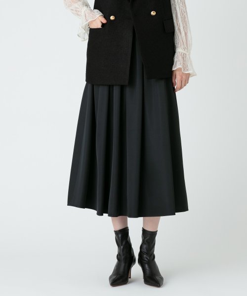 【LOULOU WILLOUGHBY】ブライトツイルタックスカート 