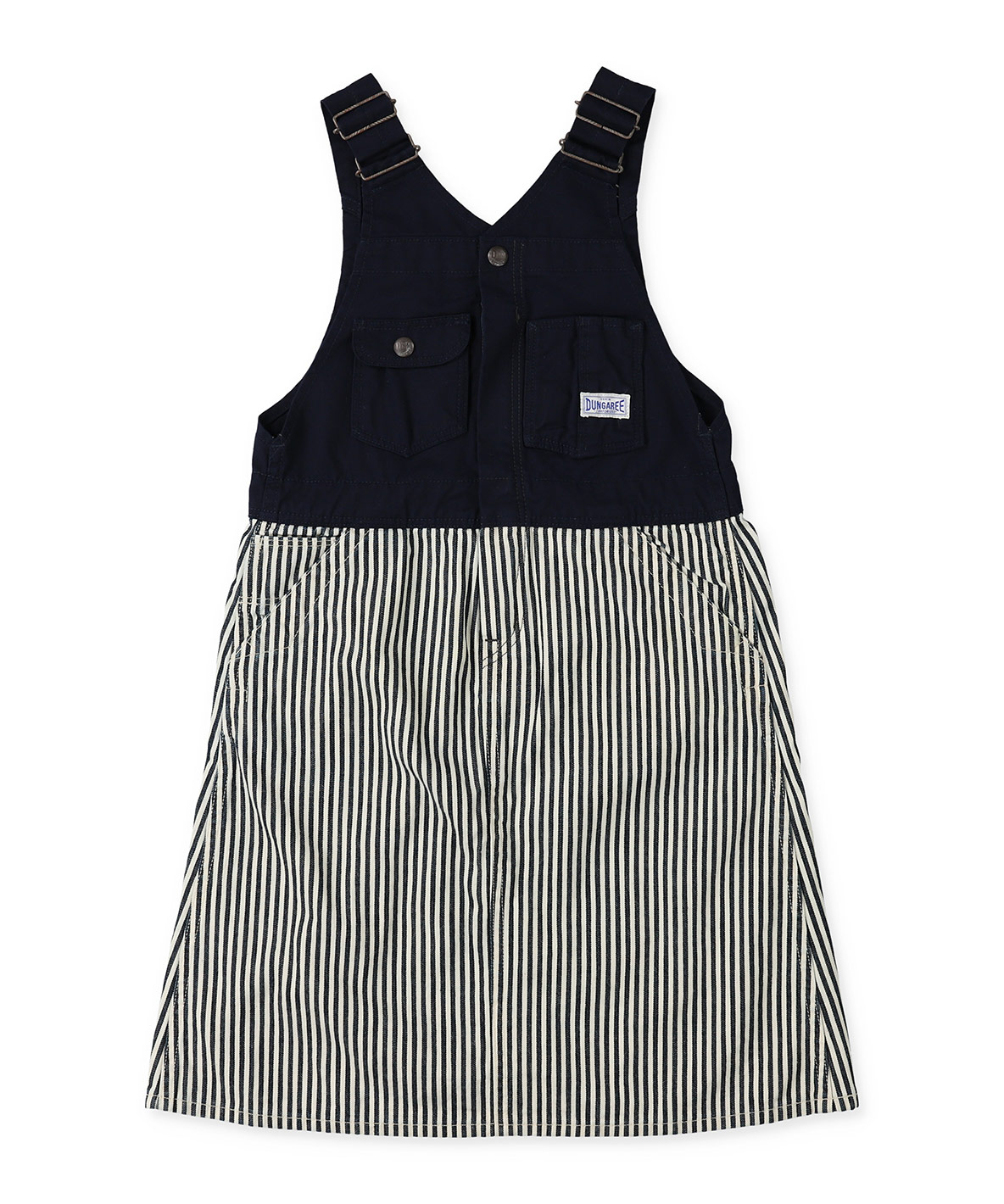 DENIMDUNGAREE デニムダンガリー DENIM DUNGAREE ヒッコリー ジャンバースカート ブルー 110cm DENIMDUNGAREE デニムダンガリー DENIM DUNGAREE ヒッコリー ジャンバースカート ブルー 110cm
