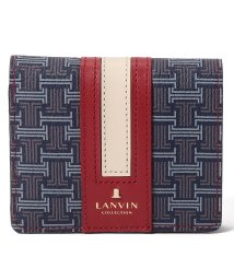 LANVIN COLLECTION(BAG)(ランバンコレクション（バッグ）)/薄型二つ折り財布【フェリアパース】/ネイビー/レッド