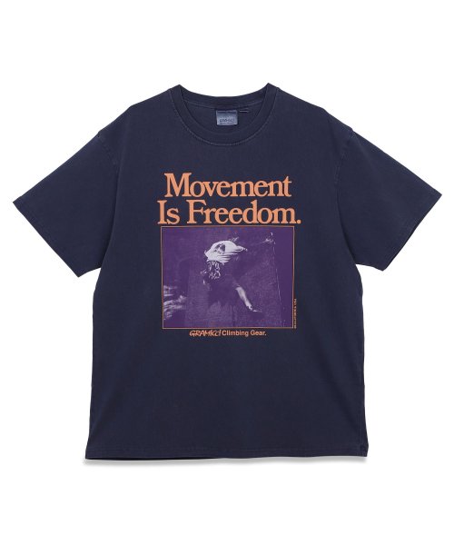 GRAMICCI(グラミチ)/グラミチ GRAMICCI Tシャツ 半袖 ムーブメント メンズ プリント 綿100% MOVEMENT TEE ホワイト グレー ネイビー 白 G3FU－T0/ネイビー