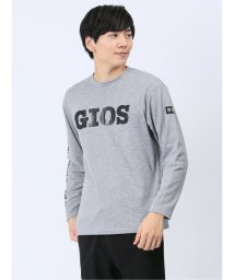 TAKA-Q(タカキュー)/【WEB限定】ジオス/GIOS ロゴプリント クルー 長袖 メンズ Tシャツ カットソー カジュアル インナー ビジネス ギフト プレゼント/ライトグレー