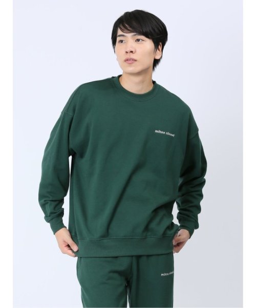 TAKA-Q(タカキュー)/【WEB限定】ミンズクローゼット/mihns closet ロゴ クルートレーナー 長袖 メンズ Tシャツ カットソー カジュアル インナー ビジネス ギフト /グリーン