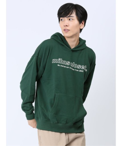 TAKA-Q(タカキュー)/【WEB限定】ミンズクローゼット/mihns closet ロゴ フーディー 長袖 メンズ Tシャツ カットソー カジュアル インナー ビジネス ギフト プレゼ/グリーン