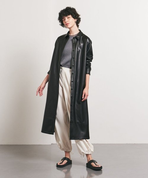 UNITED ARROWS(ユナイテッドアローズ)/＜TO UNITED ARROWS＞フェイクレザー ワンピース/BLACK