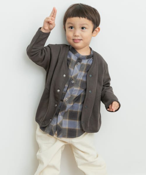 URBAN RESEARCH DOORS（Kids）(アーバンリサーチドアーズ（キッズ）)/裏毛Vネックカーディガン(KIDS)/CHARCOAL