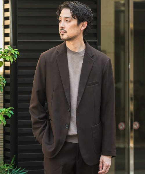 URBAN RESEARCH DOORS(アーバンリサーチドアーズ)/『イージーケア』LIFE STYLE TAILOR　ウールライクツイルコンフォータブルジャケット/BROWN