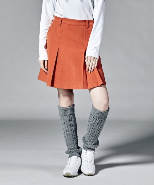 Munsingwear(マンシングウェア)/ストレッチボックスプリーツスカート(42cm丈)【アウトレット】/オレンジ