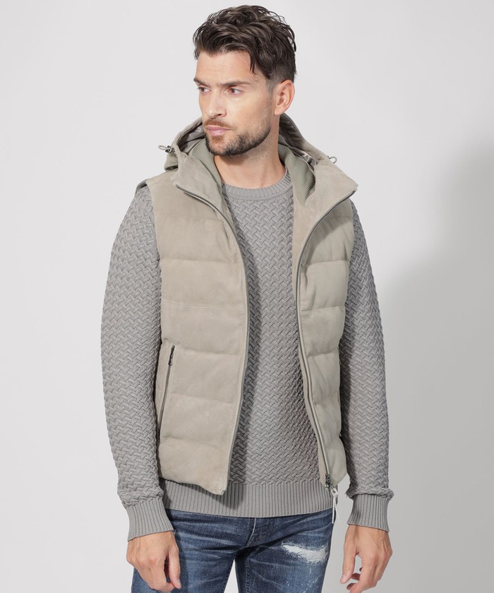 45rpm ベージュ ダウンベスト ベーシック グースダウン ベスト（ベージュ / ライトピンク） – SOMUA CLUB