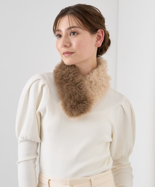 カシミヤファー配色STOLE 