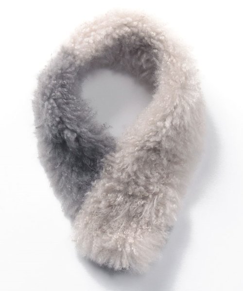 カシミヤファー配色STOLE 