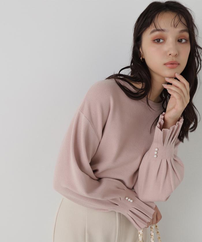 662ロペ華やかマゼンダピンク上質ウール100％ゆったりニット38M