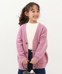 devirock/洗える ビッグシルエット ケーブル編み やわらかニットカーディガン 子供服 キッズ ベビー 女の子 トップス カーディガン モヘア/505638225