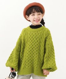 devirock/洗える ビッグシルエット　ケーブル編み やわらかニットプルオーバー 子供服 キッズ ベビー 女の子 トップス ニット セーター ニットプルオーバー モヘア/505638226