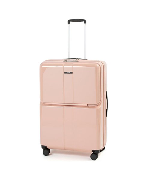 ACE(エース)/限定色｜エース スーツケース Lサイズ 78L/91L フロントオープン ストッパー付き 拡張機能 軽量 大容量 フォールズ ACE 06907/ピンクベージュ
