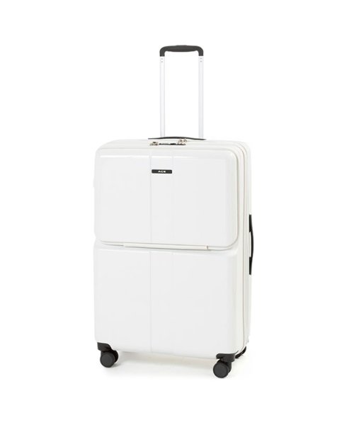 ACE(エース)/限定色｜エース スーツケース Lサイズ 78L/91L フロントオープン ストッパー付き 拡張機能 軽量 大容量 フォールズ ACE 06907/オフホワイト