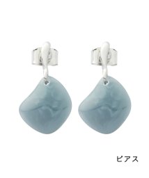 cream dot(クリームドット)/ニュアンスドロップ×マーブル模様のピアス/イヤリング/シルバー