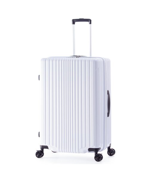 ASIA LUGGAGE(アジアラゲージ)/アジアラゲージ フィルパケ スーツケース 71L 83L 拡張機能付き 軽量 Mサイズ Lサイズ ストッパー付き A.L.I FiLPake ali－6060－/ホワイト