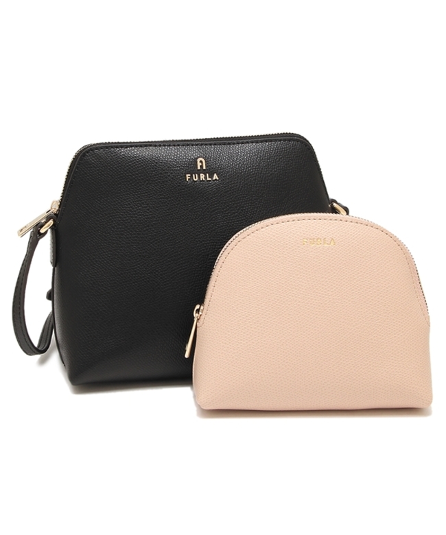 【美品】FURLA ボエム ショルダーバッグ チェーン レザー ピンク