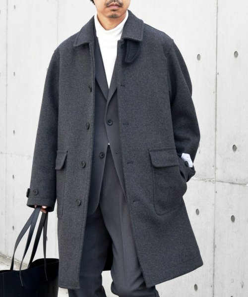 SHIPS any: FUTURE MELTON リラックス ステンカラー コート◇ MELTON FUTURE 　FUTURE 23AW◆　714