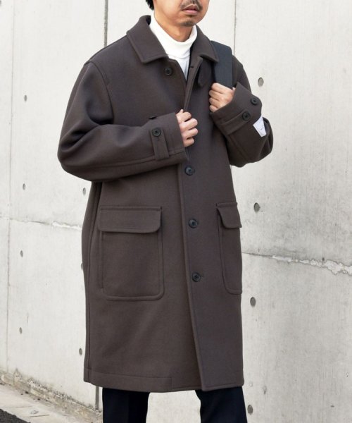 SHIPS any: FUTURE MELTON リラックス ステンカラー コート◇ MELTON FUTURE 　FUTURE 23AW◆　714