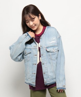 LEVI’S OUTLET/カスタマイズ 90S トラッカージャケット ライトインディゴ DESTRUCTED/505609162