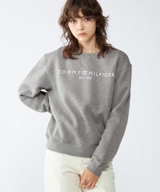 TOMMY HILFIGER/モダンベーシッククロップドロゴクルーネックスウェットシャツ/505634187