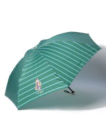 POLO RALPH LAUREN(umbrella)(ポロラルフローレン（傘）)/折りたたみ傘　POLO BEARストライプ/ビリジアン