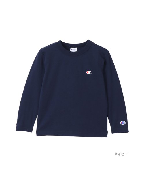 MAC HOUSE(kid's)(マックハウス（キッズ）)/Champion チャンピオン ワンポイント長袖Tシャツ CK－Y401/ネイビー