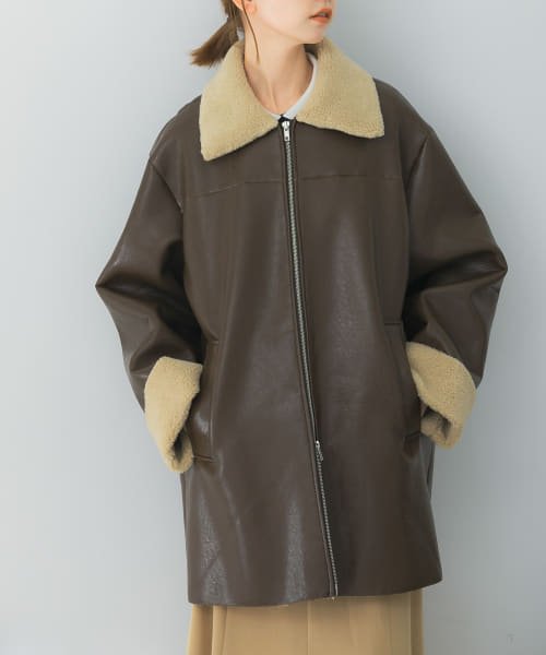 URBAN RESEARCH ROSSO(URBAN　RESEARCH　ROSSO)/le　fauxleathermustanghalfcoat/BROWN