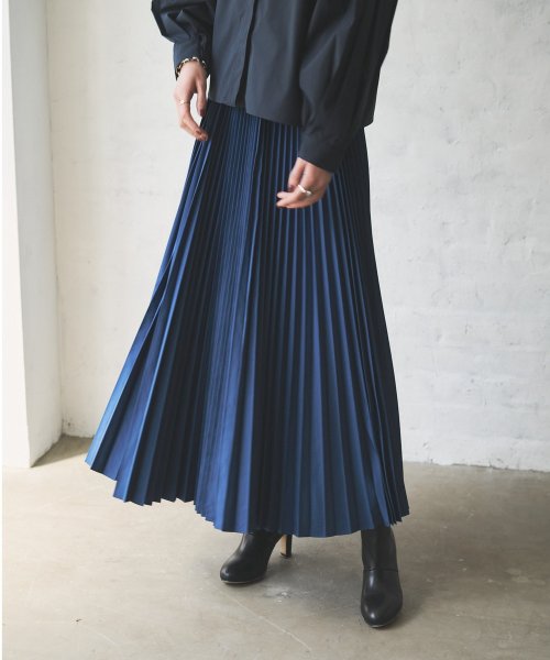 【Audrey and John Wad】プリーツロングフレアスカート H164 B79 W58 H82 Audrey and John